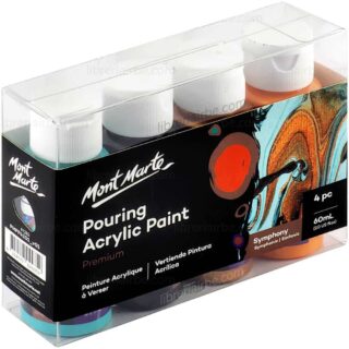 Set de Pintura Acrílica Fluida para Pouring con 4 Botes de 60 ml Mont Marte Premium - Sinfonía