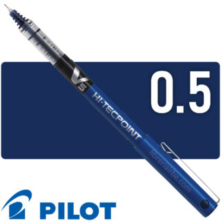 Bolígrafo de Tinta Líquida, 0.5 mm, PILOT V5 Hi-Tecpoint - Azul Oscuro