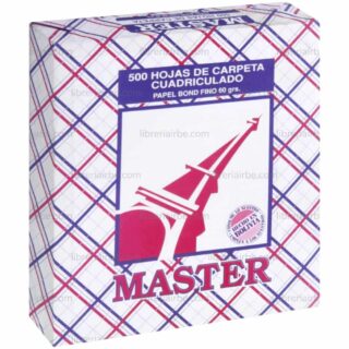 Paquete de 500 Hojas de Carpeta de 3 Orificios con Cuadrícula 5 mm MASTER