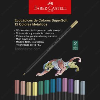 Set 12 EcoLapices de Colores Faber Castell SuperSoft Colores Metalizados Uso Librería IRBE Cochabamba Bolivia