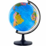 Globo Terráqueo de Escritorio, Base de Plástico, Diámetro de 21,4 cm