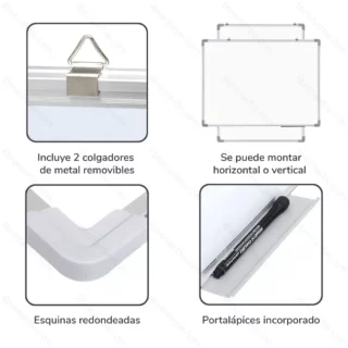 Pizarra Magnetica Blanca Doble Cara Cuadriculada y Blanca con Marco de Aluminio Caracteristicas Librería IRBE Cochabamba Bolivia