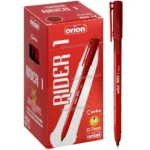 Bolígrafo Punta Fina de 0.7 mm, Orion Rider 1, Caja de 50 Piezas, Rojo