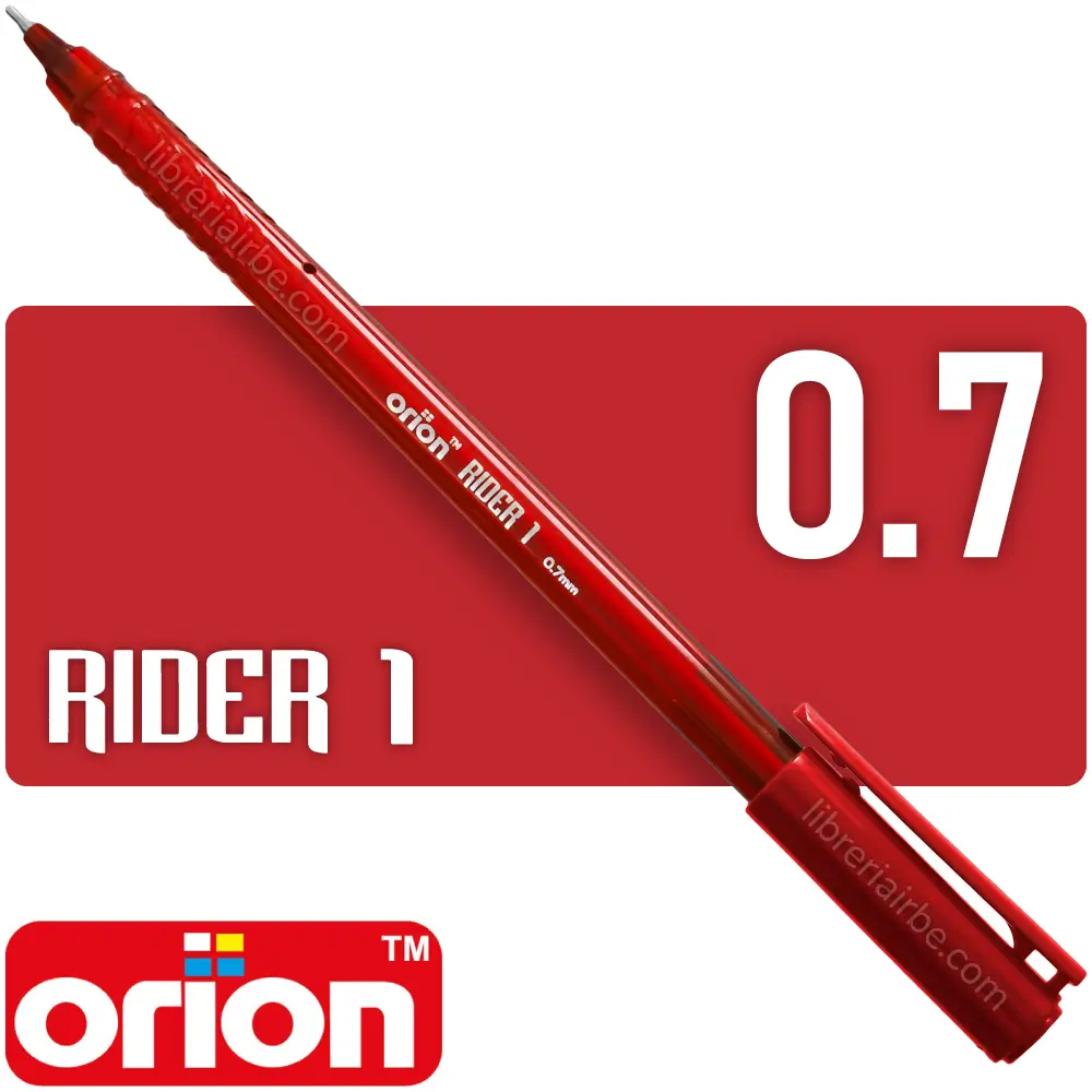 Bolígrafo Punta Fina de 0.7 mm, Orion Rider 1, Rojo