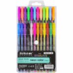 Bolígrafos Gel 1.0 mm Zuixua neon color, Estuche de 24 Colores