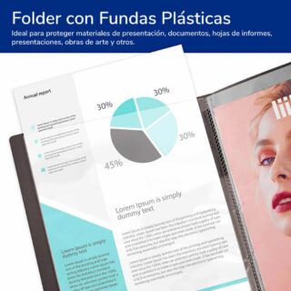 Folder con Fundas Plasticas Tamano Oficio con Bolsillos para mostrar Paginas Ejemplo Librería IRBE Cochabamba Bolivia