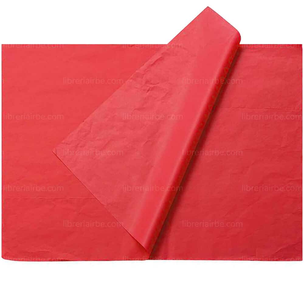 Papel Seda, Pliego de 50 x 70 cm - Rojo - Librería IRBE Bolivia
