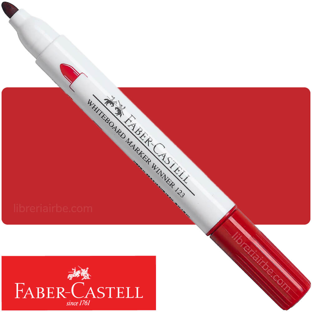 Marcador de Agua, para Pizarra Blanca, Faber-Castell, Winner 123 - Rojo