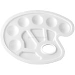 Paleta Ovalada de Plástico con 10 Pocillos de Mezcla - 22.5 cm