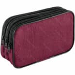 Estuchera Grande de Tela, 3 Compartimientos con Cierres - Guindo