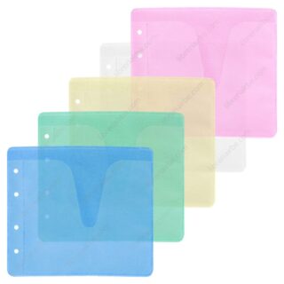Funda para CD DVD de Plastico Transparente Doble Cara con 4 Orificios Colores Librería IRBE Cochabamba Bolivia