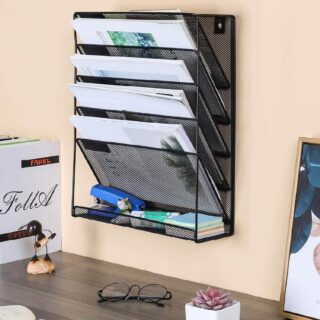 Organizador Vertical de 5 Niveles de Malla de Metal para Escritorio Oficina TALBOT – Colgado Librería IRBE Cochabamba Bolivia