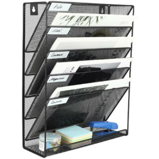 Organizador Vertical de 5 Niveles de Malla de Metal para Escritorio Oficina TALBOT – Uso Librería IRBE Cochabamba Bolivia