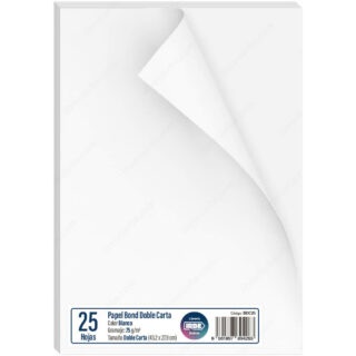 Papel Bond, Tamaño Doble Carta, 75 g-m², Paquete de 25 Hojas, Blanco