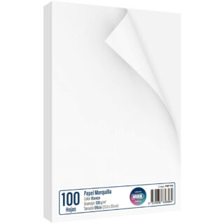 Papel Marquilla, Tamaño Oficio, 120 g-m², Blanco, Paquete de 100 Hojas