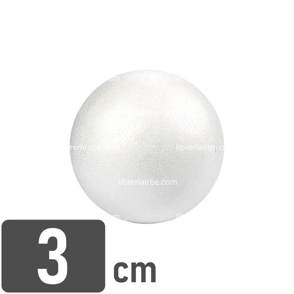 Esfera de Plastoformo, para Manualidades, Nº 3, Diámetro 3 cm