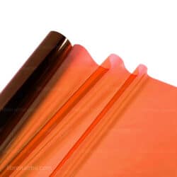 Papel Celofán Transparente Colores, Pliego 70 x 110 cm, para Envolver Regalos, Manualidades Naranja