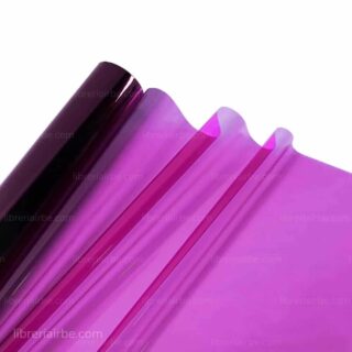 Papel Celofán Transparente Colores, Pliego 70 x 110 m, para Envolver Regalos, Manualidades Fucsia