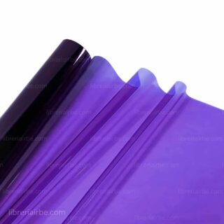 Papel Celofán Transparente Colores, Pliego 70 x 110 m, para Envolver Regalos, Manualidades Violeta