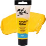 Pintura Acrílica Mont Marte Signature, Tubo de 75 ml - Amarillo Medio