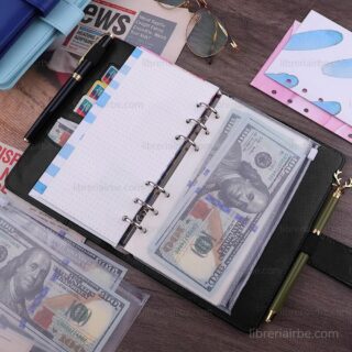 Planificador Agenda Ahorradora Carpeta de 6 Anillas Tamano A6 con Cierre Magnetico Negro Vista Librería IRBE Cochabamba Bolivia