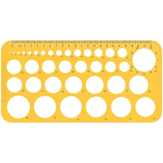 Regla para Círculos, Circulímetro, Plantilla para Dibujo Técnico, Arquitectónico, Cokai, 22 cm