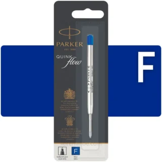 Repuesto de Tinta para Bolígrafos PARKER, QUINKflow, Punta Fina (F), Color Azul