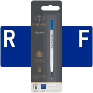 Repuesto de Tinta para Bolígrafos Rollerball, PARKER QUINK, Punta Fina (F), Azul
