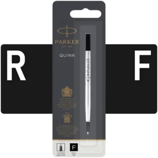 Repuesto de Tinta para Bolígrafos Rollerball, PARKER QUINK, Punta Fina (F), Negro