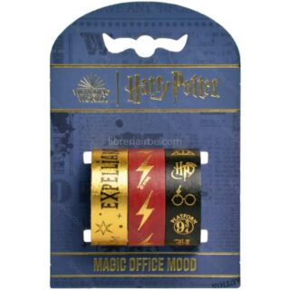Washi Tape, Cinta Adhesiva Decorativa, Harry Potter, Mooving at Work, Set de 3 Piezas, 1.5 cm x 3 m