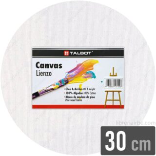 Lienzo para Pintar con Oleos y Acrílicos, en Bastidor Redondo, 15 mm de Espesor, TALBOT, Diámetro 30
