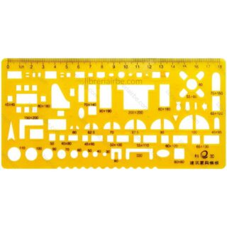 Regla, Plantilla de Mobiliario para Dibujo Técnico, Arquitectónico, 18 cm, Escala 1-100