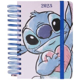Agenda Especial Mooving 2025, Anillada, Tamaño 14 x 20 cm, Día por Página - Disney Stitch