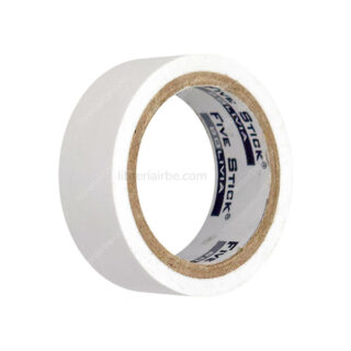 Cinta Aislante, Blanca, Five Stick, Pequeña, Rollo de 18 mm x 5 Yardas
