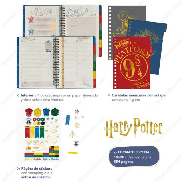 Detalles Agenda Especial Mooving 2024 Tamano 14 x 20 cm Dia por Pagina Harry Potter Librería IRBE Cochabamba Bolivia