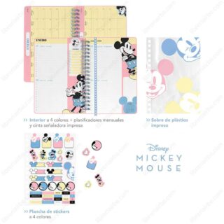 Detalles Agenda Especial Mooving 2024 Tamano 14 x 20 cm Dos Dias por Pagina Disney Mickey Mou Librería IRBE Cochabamba Bolivia