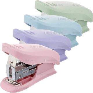 Set de Mini Engrapadora + Caja de 400 Grapas 24-6 - Colores Pastel