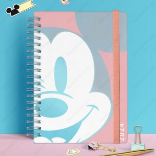 Vista Agenda Especial Mooving 2024 Tamano 14 x 20 cm Dos Dias por Pagina Disney Mickey Mou Librería IRBE Cochabamba Bolivia