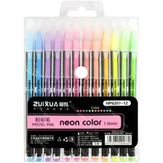 Bolígrafos, Micropuntas de Tinta Gel, Punta de 1.0 mm, ZUIXUA neon color, Paquete de 12 Colores Pastel