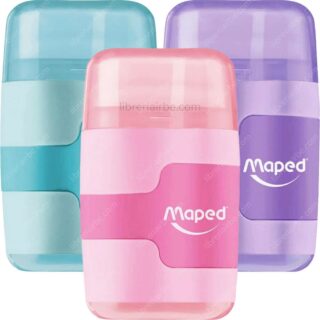 Borrador y Tajador con Depósito, de 2 Orificios Maped Connect - Colores Pastel