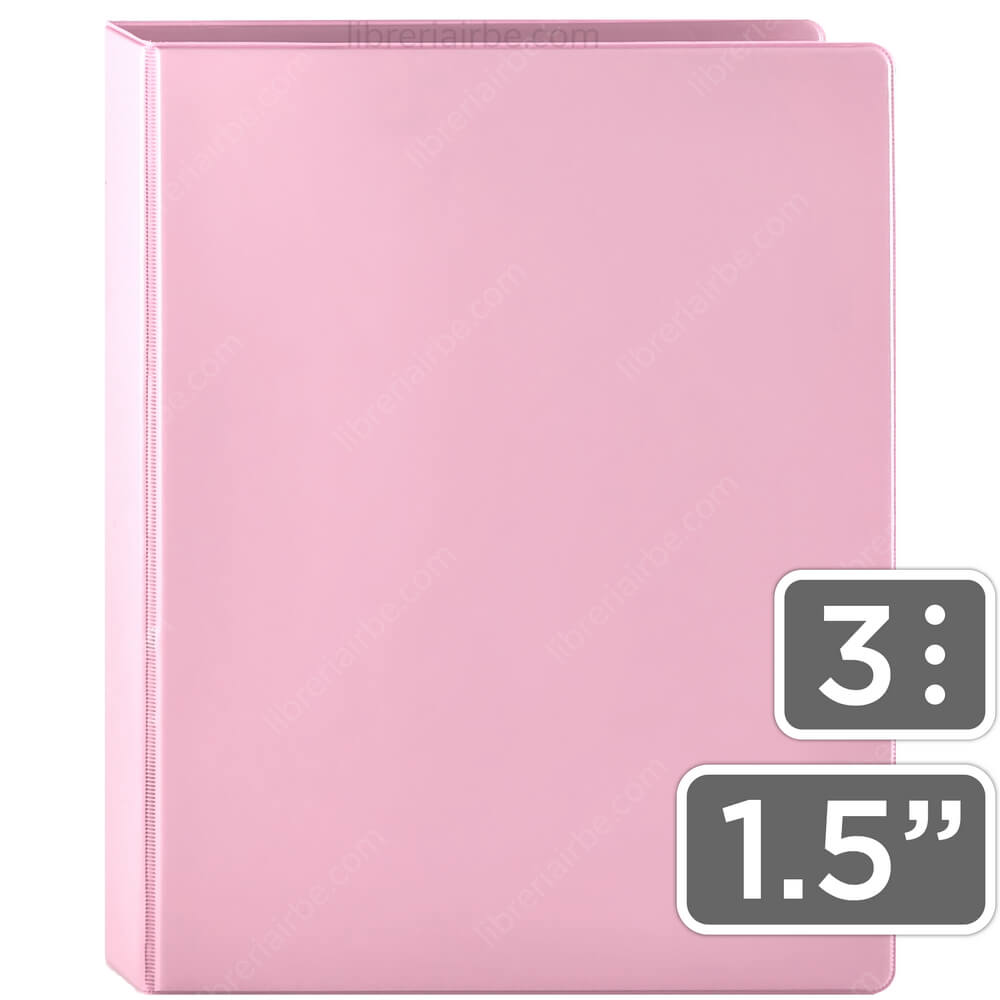 Carpeta, Trapper, de 3 Anillas Tipo D, Bellart, Tamaño Carta, Ancho de 1.5 Pulgadas, Pastel - Rosa