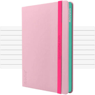 Cuaderno Tamaño A5, Empastado, Tapa Dura, Mooving Notes, con 80 Hojas Rayadas de 100 gm² - Negro