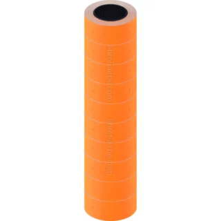 Etiquetas Autoadhesivas para Pistola de Precios, 20 x 11 mm, Tubo de 5000 Piezas (10 Rollos), Naranja Fluorescente