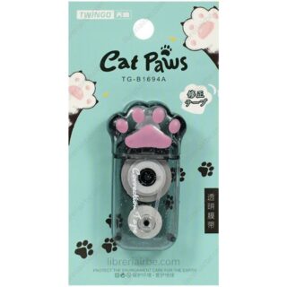 Mini Corrector en Cinta, con Forma de Patitas de Gatitos, de 5 mm x 6 m, TWINGO - Transparentes - Negro