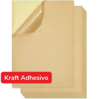 Papel Kraft Autoadhesivo, Tamaño A4, para Imprimir, 170 g-m², Paquete de 50 Hojas