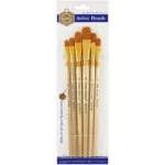 Pinceles Punta Lengua de Gato, para Pintar con Acuarelas, Óleos y Acrílicos, Set de 6 Piezas