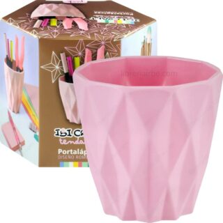 Portalápices, Organizador con Diseño Romboidal, de Plástico, IBI CRAFT tendance - Rosa Pastel