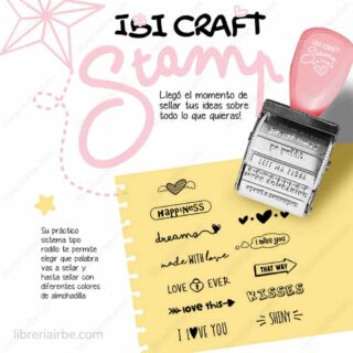 Sello Rotativo para Papel Almohadilla – IBI CRAFT Stamp – 12 en 1 – Love Detalles Librería IRBE Cochabamba Bolivia