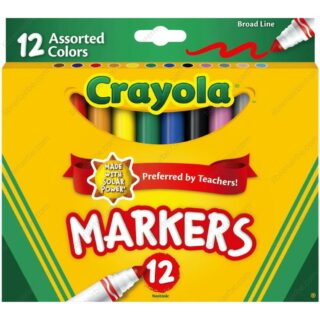 Marcadores Crayola, Punta Cónica Grande, Broad Line, Caja de 12 Colores