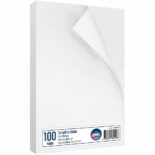 Papel Cartulina Hilada, Tamaño Oficio, 180 g-m², Blanco, Paquete de 100 Hojas